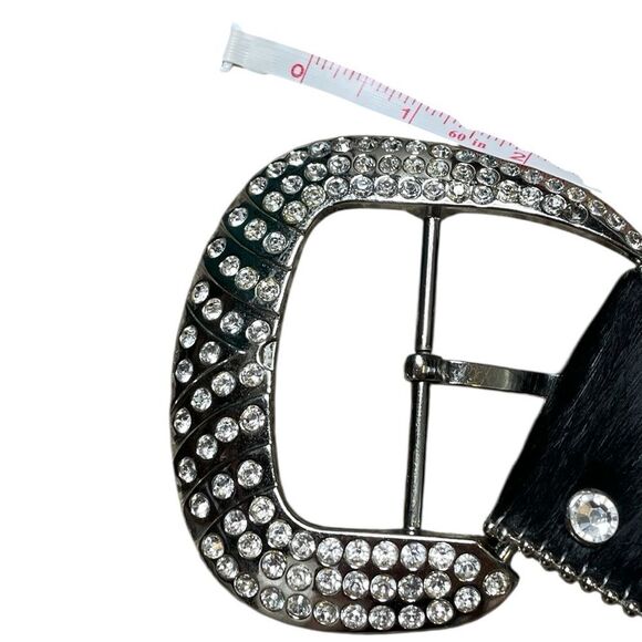 B.B. SIMON Fur and Crystal Embellished Western Belt Size Large - Picture 11 of 15